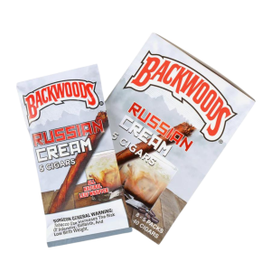 Russian Cream Backwoods tobacco wrap with creamy, rich flavor for hand-rolled blunts